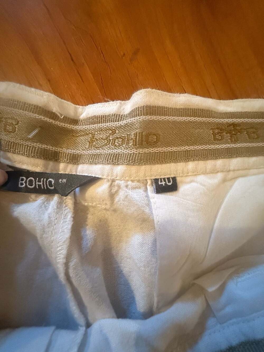 Bohio Men's White Linen-Cotton Blend Flat Front Shorts Size 40 - Picture 7 of 7